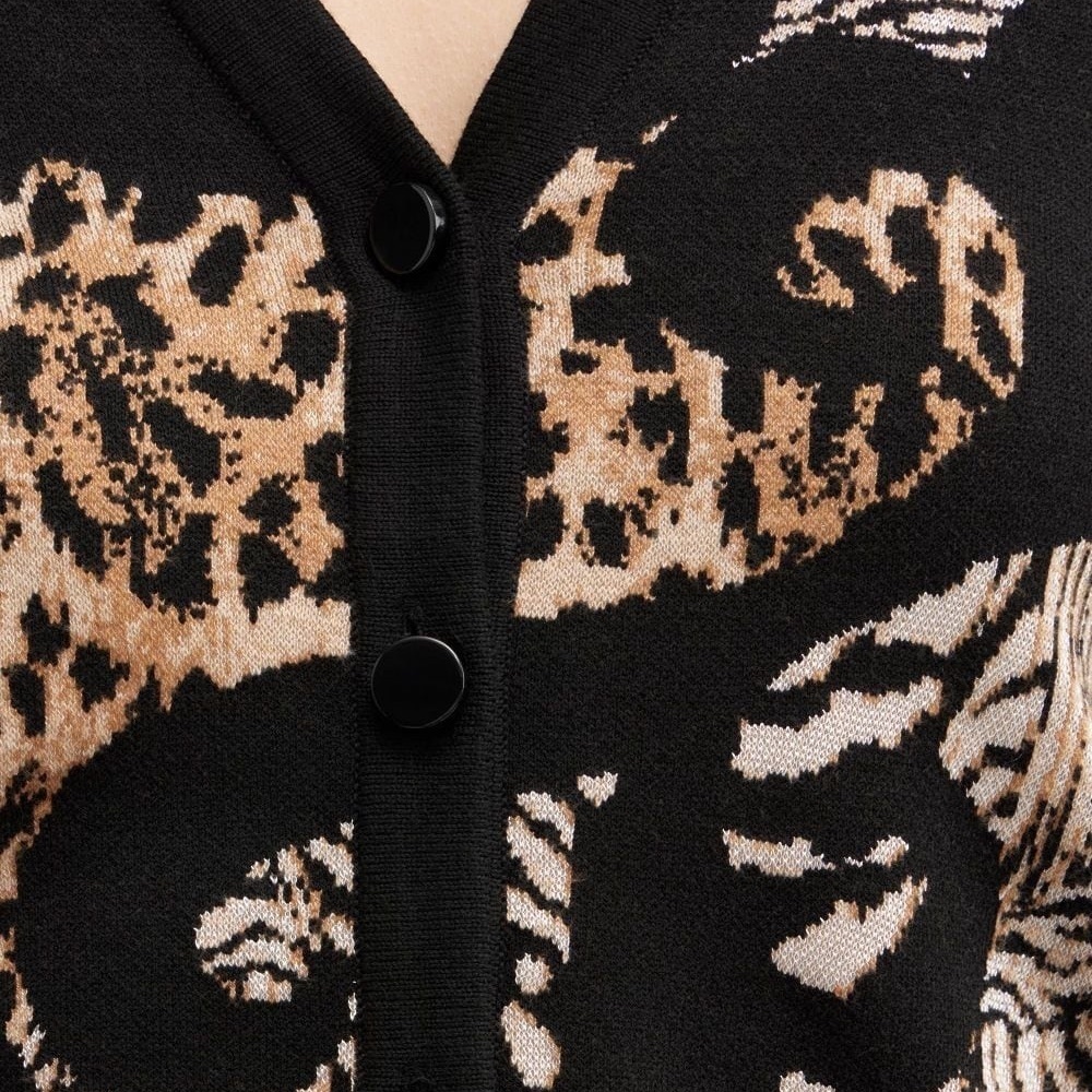 Chico's Jacquard Animal Print Cardigan Sweater S - Picture 12 of 12